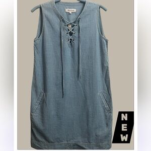 Madewell Lace-Up Denim Mini Dress XS